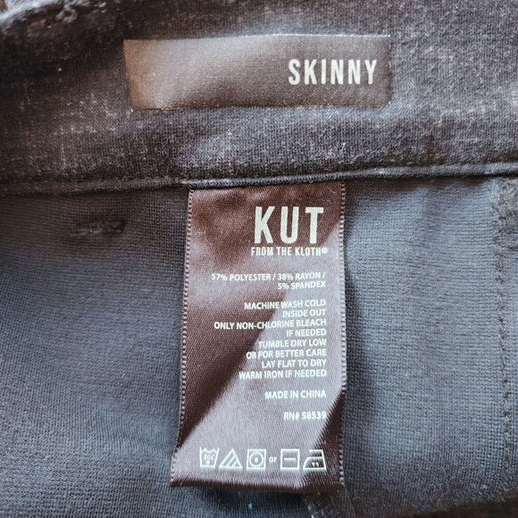 Kut From The Kloth Skinny Abstract Plaid Gray Pants Womens 4 - Picture 6 of 7